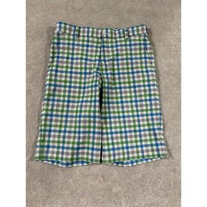 Nike Golf Dri Fit Mens‎ Plaid Golf Active Shorts sz 28 Green Blue White Colors